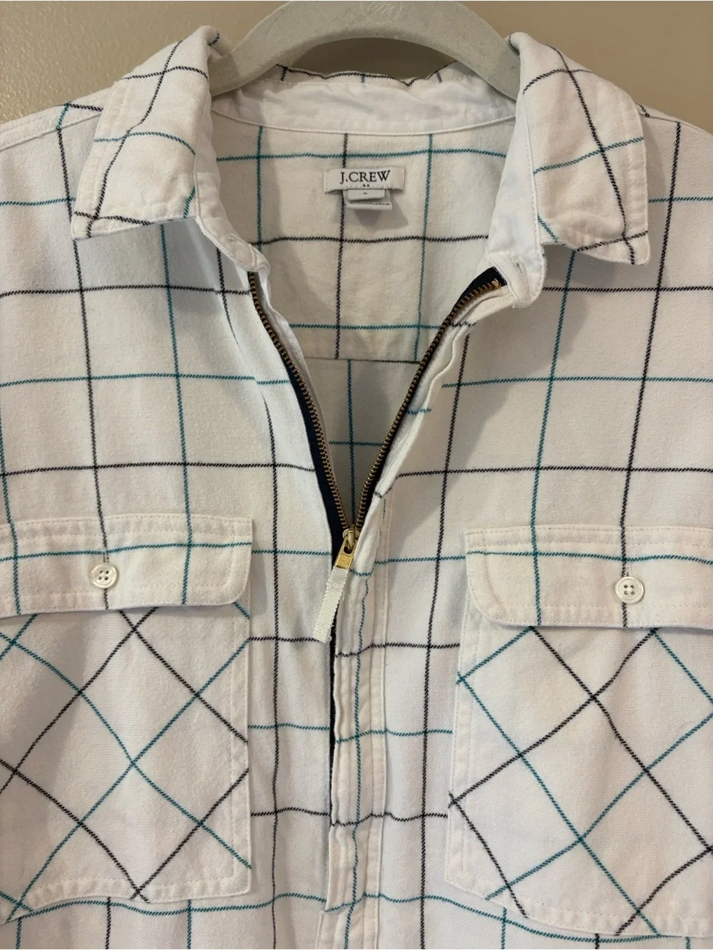 J.Crew Women’s Small Heavy Flannel Windowpane Plaid Pullover Shirt